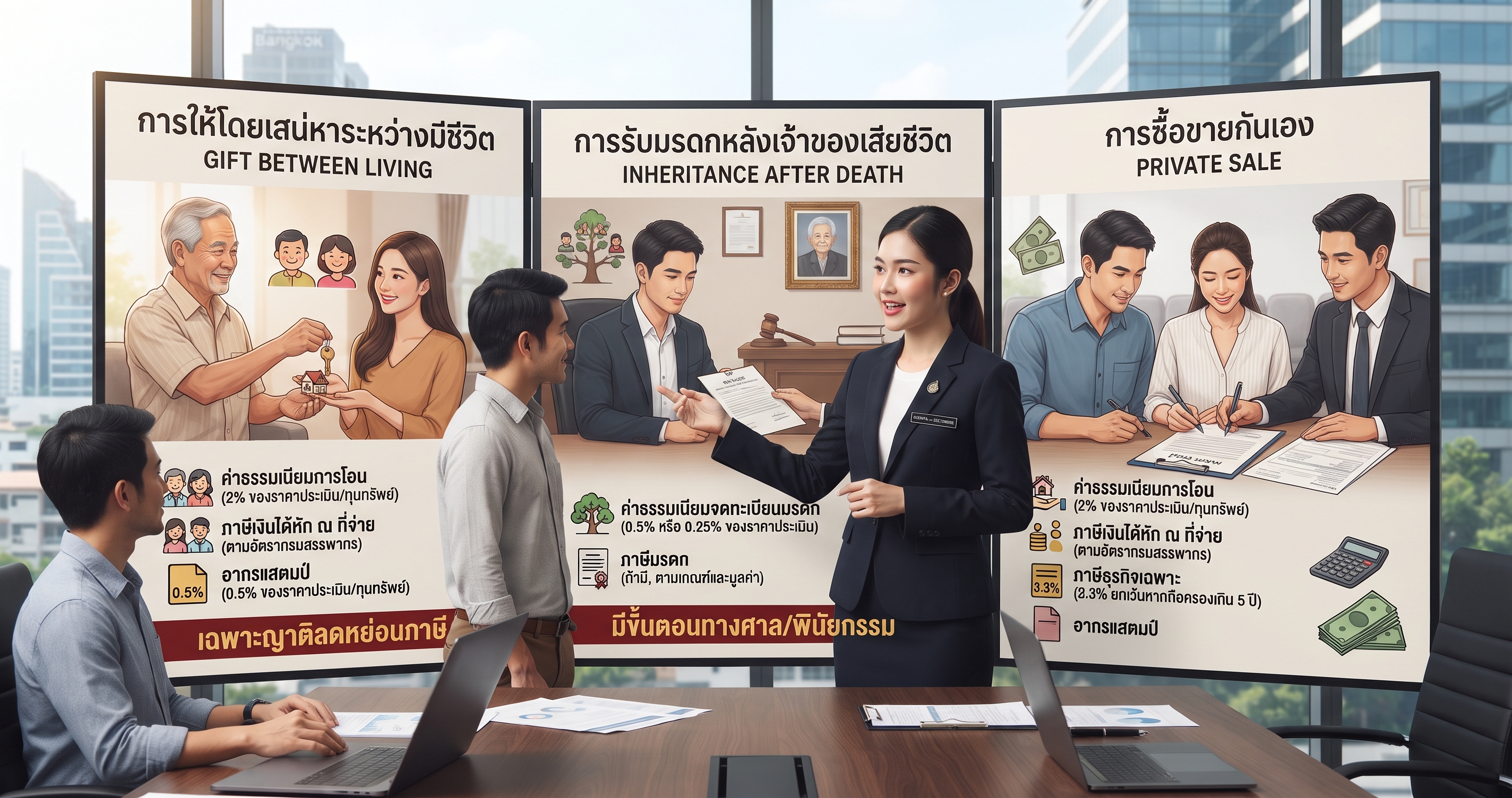 โอนที่ดินให้ลูกและโอนมรดก เสียค่าใช้จ่ายอะไรบ้าง