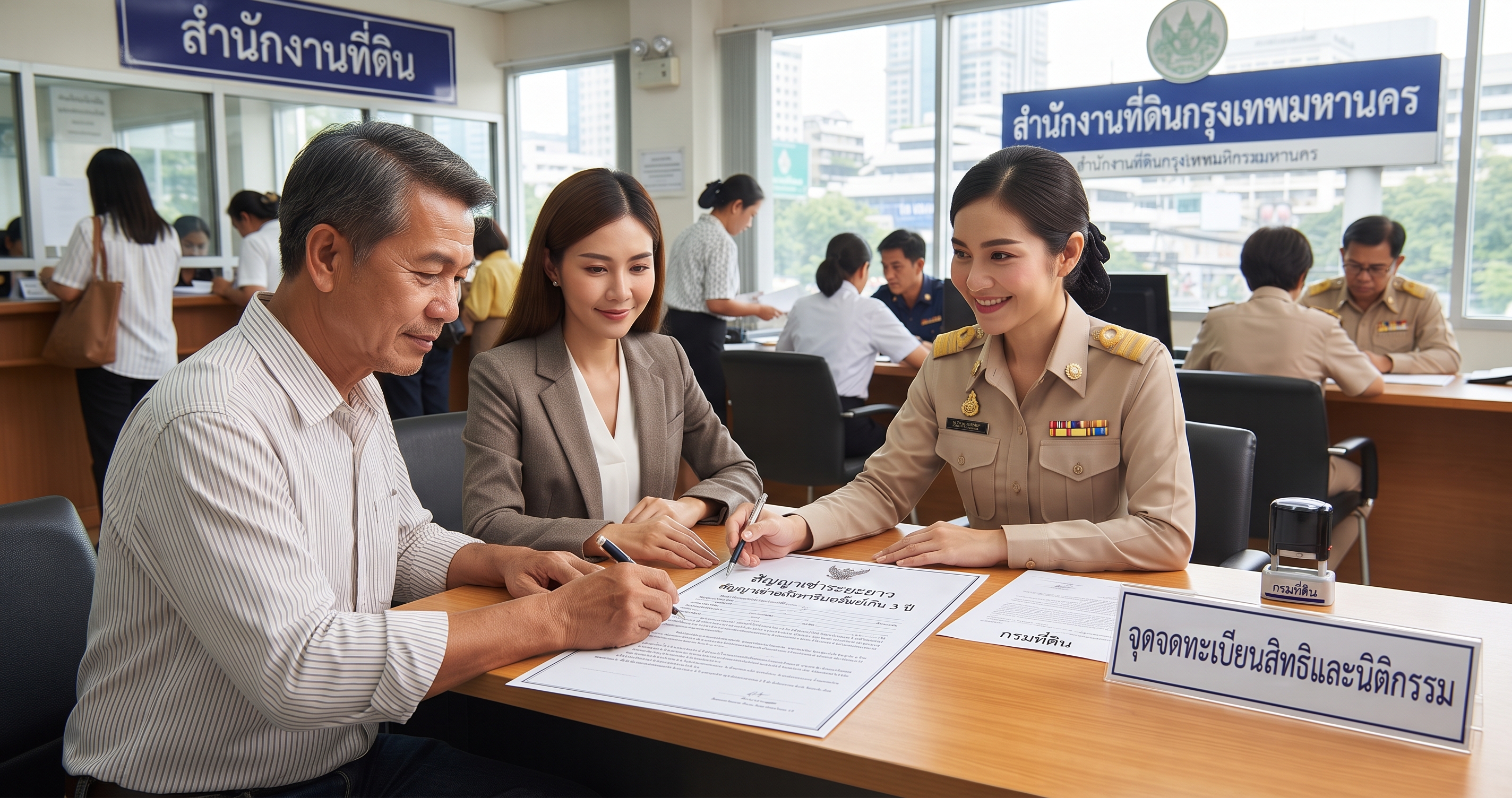 สัญญาเช่าเกิน 3 ปี ต้องจดทะเบียนที่สำนักงานที่ดินหรือไม่